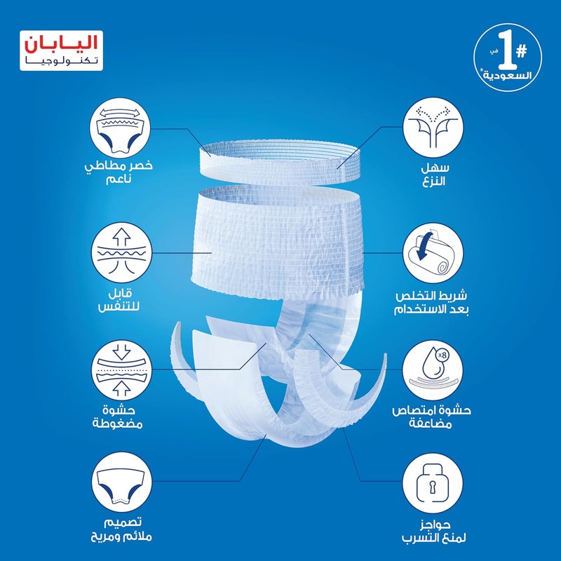 ليفري حفاضات ليفري للكبار، عبوة رفيعة فائقة الامتصاص، مقاس متوسط، 18 فوطة - Image 2